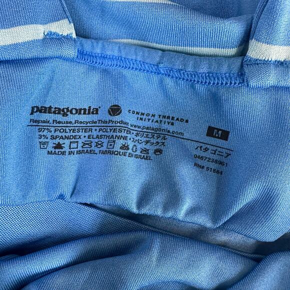 Patagonia Blue Striped Halter Criss Cross Tank Top Size Medium - Picture 7 of 7